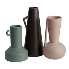 SOHOGAR - Set 3 Jarrones Morandi Surtido Color 25,4 cm /21,6 cm / 17,2 cm