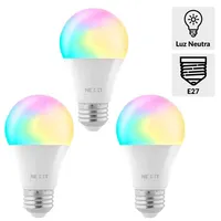 Pack 3 Ampolletas Led Wifi Matter 9 W E27 800 lm Luz Neutro