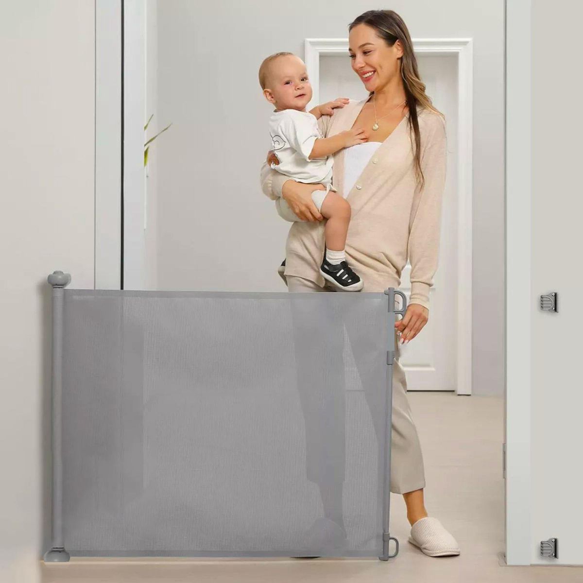 KIDSCOOL - Reja retráctil gris de 140 cm