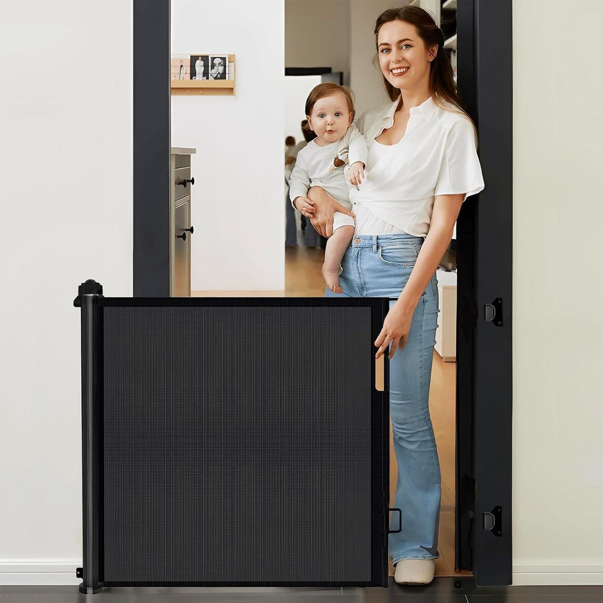 KIDSCOOL - Reja retráctil negro de 140 cm