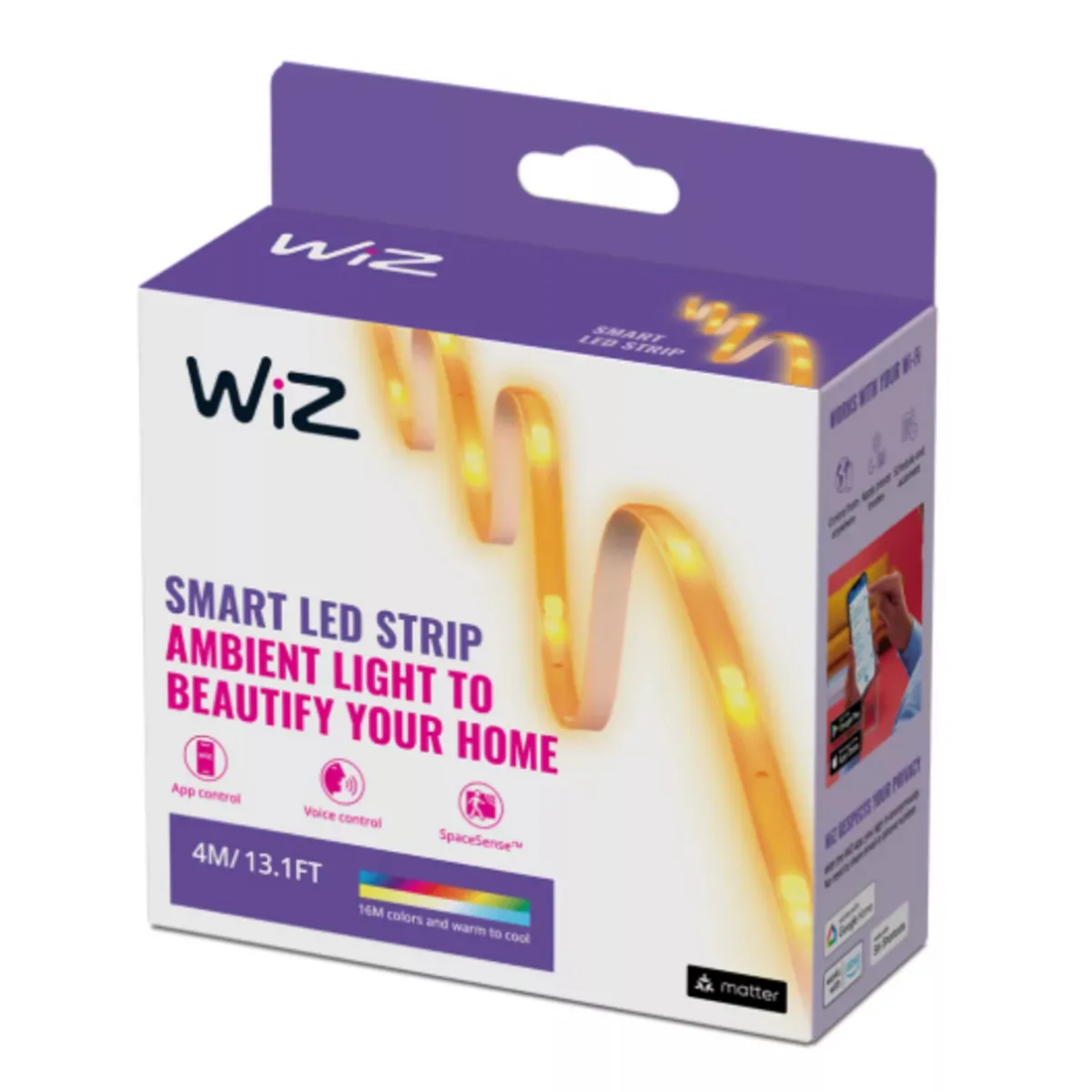 WIZ - Cinta LED Inteligente WiZ WIFI Bluetooth 4mts RGB