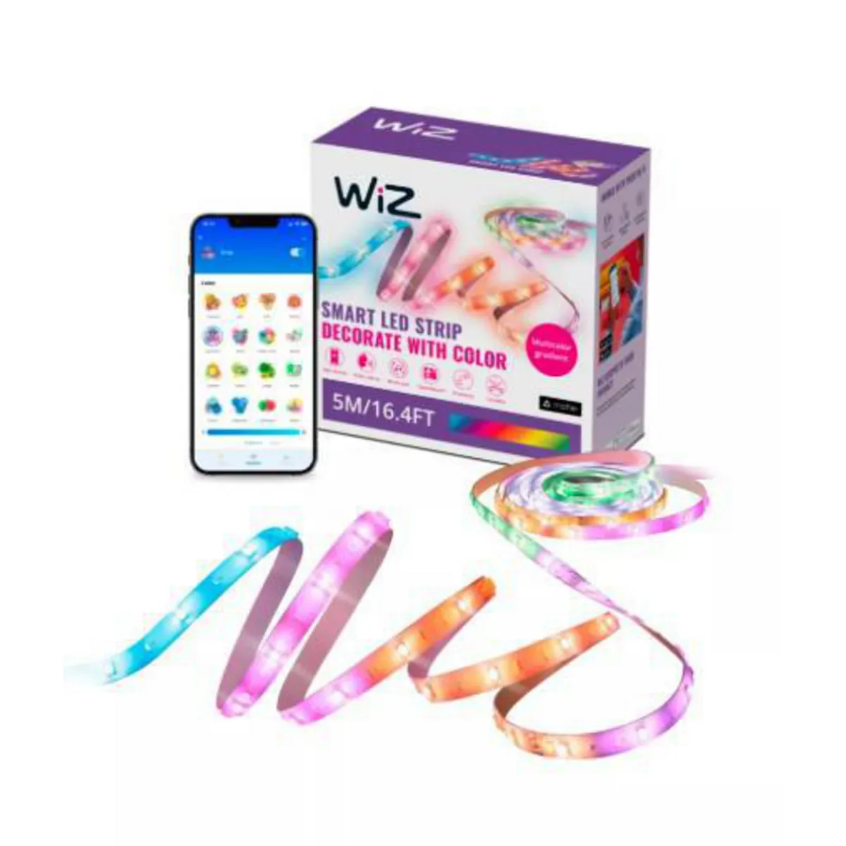WIZ - Cinta LED Inteligente WiZ WIFI Bluetooth 5mts RGBIC