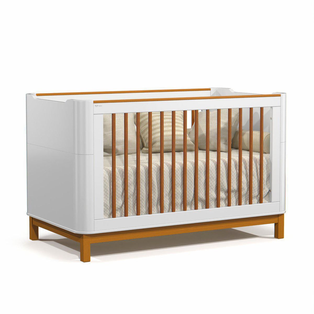 KIDSCOOL - Cuna 61792 Blanco/café 86.5x76x135 cm