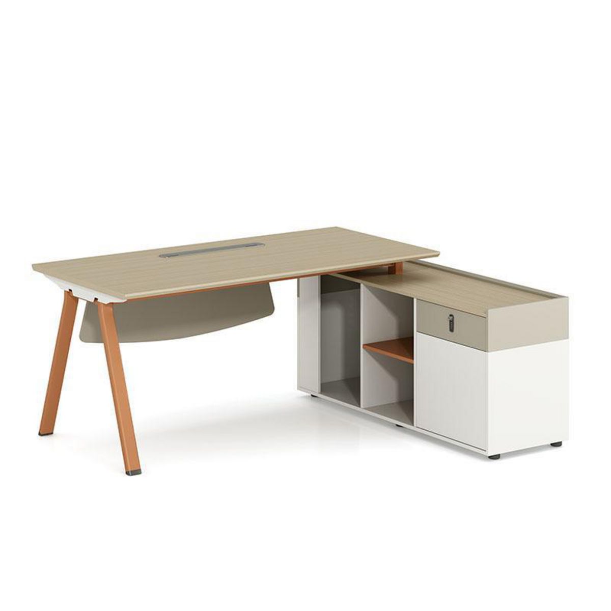 RODLER - Escritorio Force Blanco/beige 157x75x150 cm