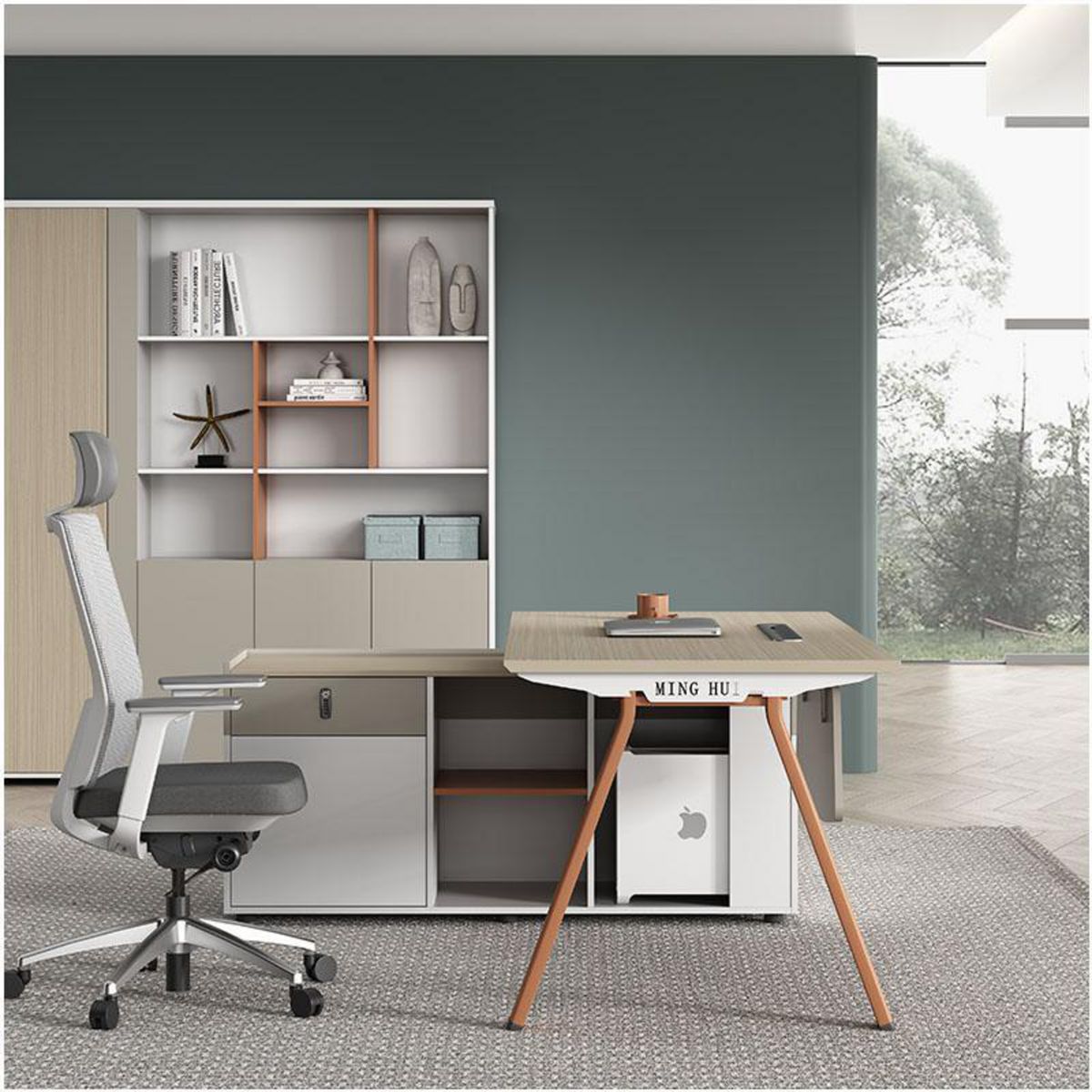 RODLER - Escritorio Force Blanco/beige 157x75x150 cm