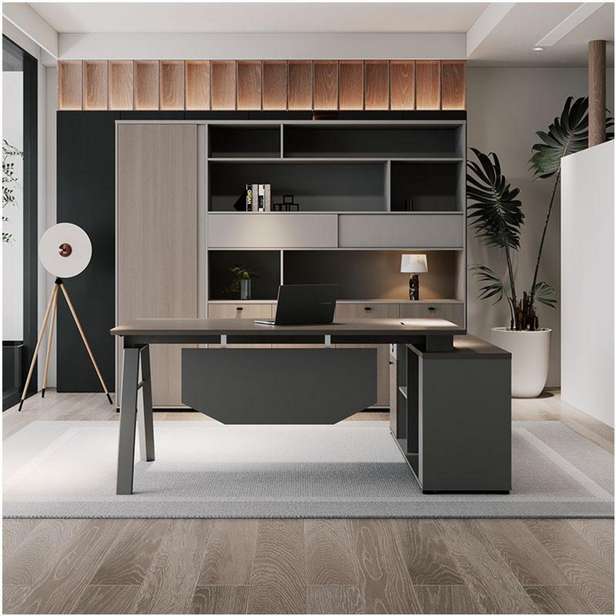 RODLER - Escritorio Vortex Café/grafito 180x75x160 cm