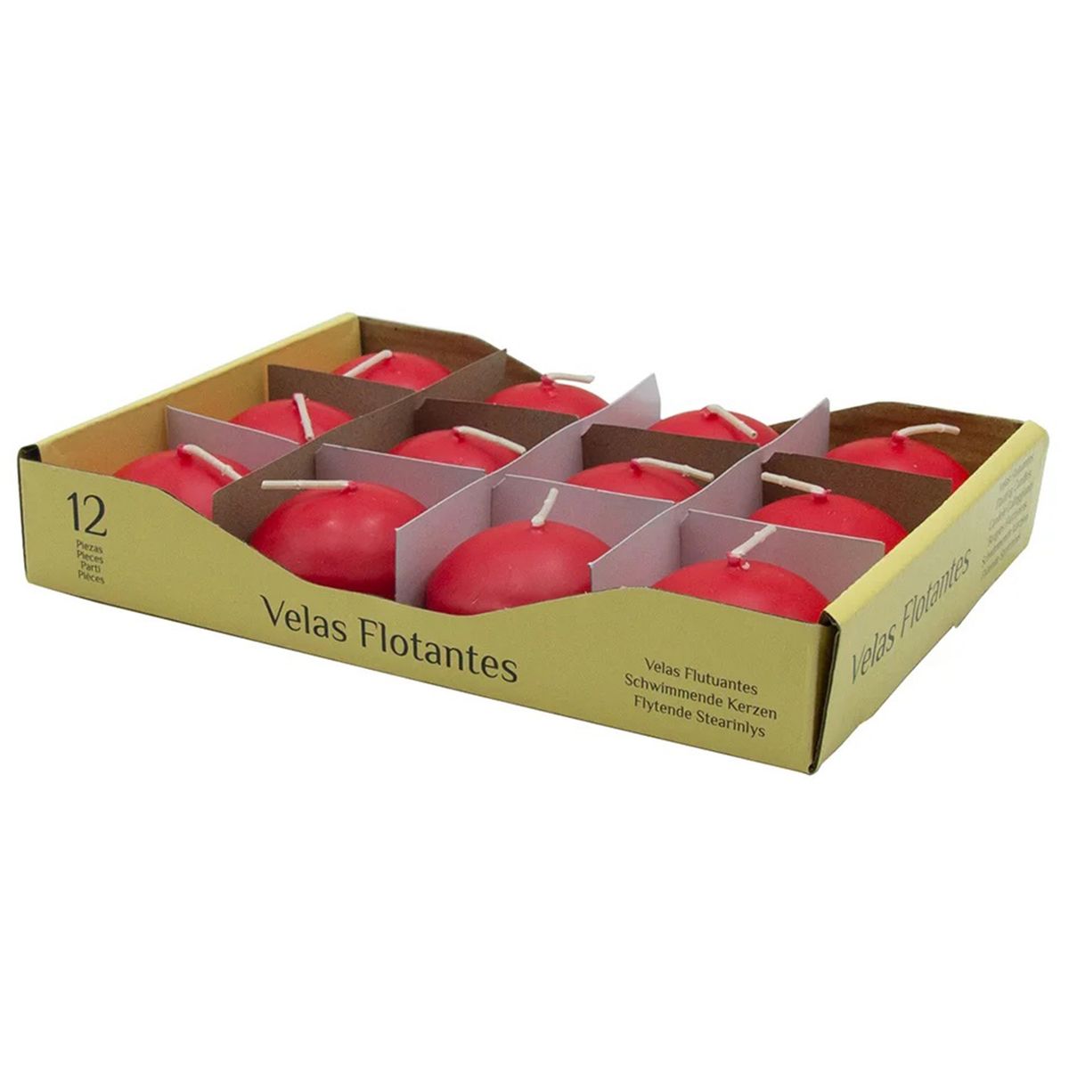 LUMAR - Pack 12 velas flotantes, aroma rojo
