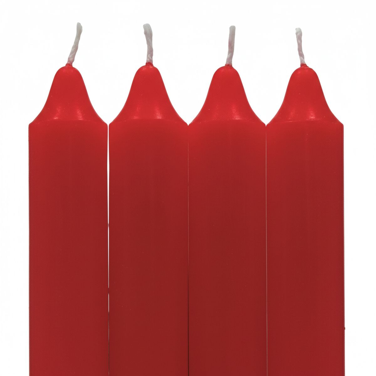 LUMAR - Pack 4 Velas Candelabro Rojo