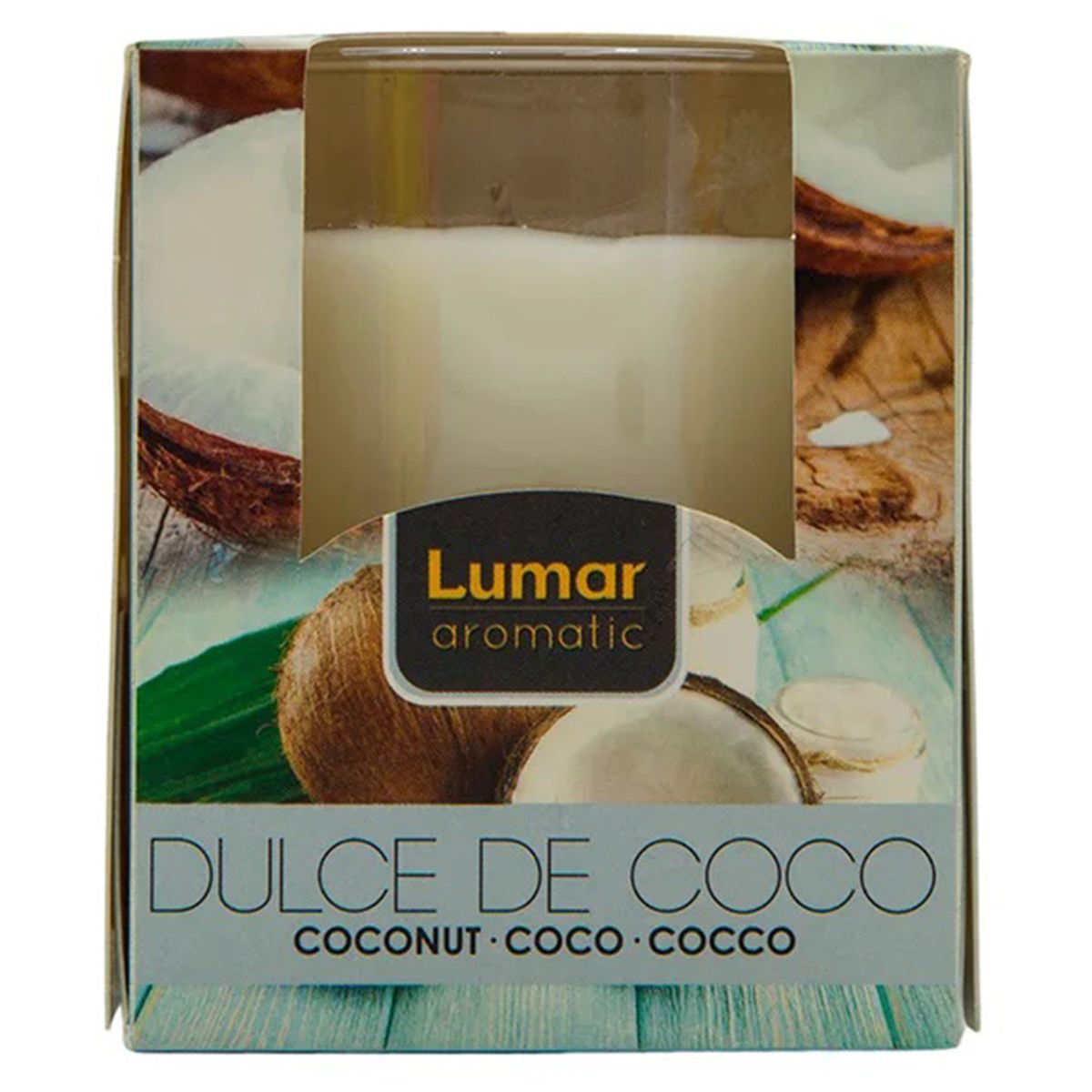 LUMAR - Vela en vaso 9x7cm, aroma coco
