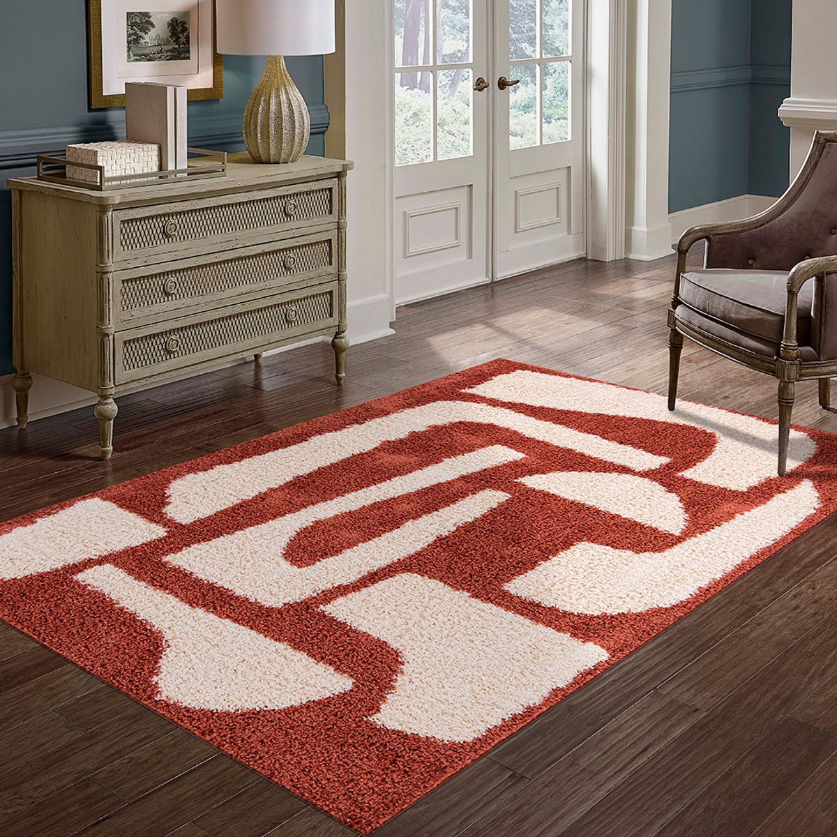 IDETEX - Alfombra Monet 150x200 cm Polipropileno Rojo