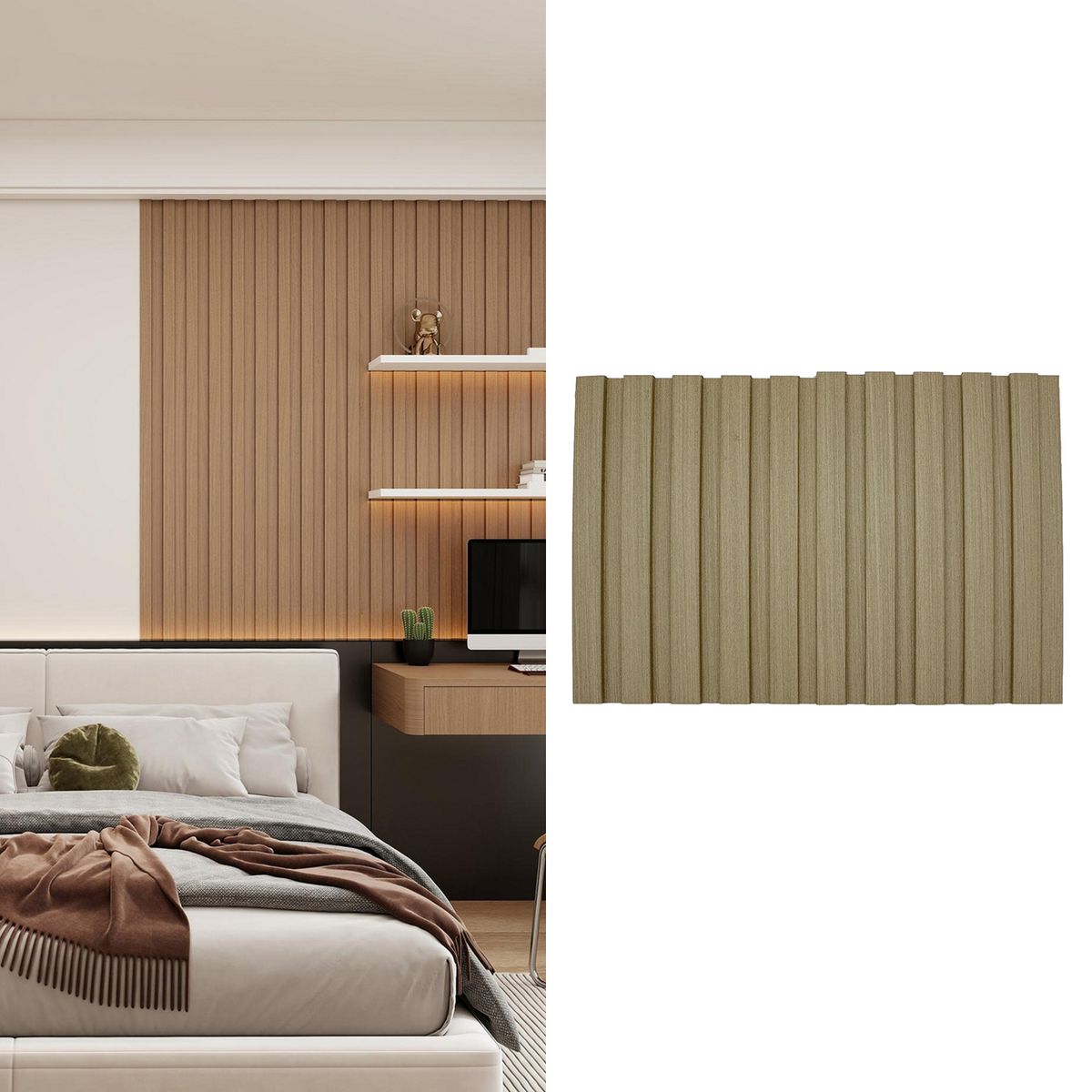 KLIPEN - Revestimiento de Muro Decorativo SPC Monaco 15.5x1.8 cm Beige 2.61 m2