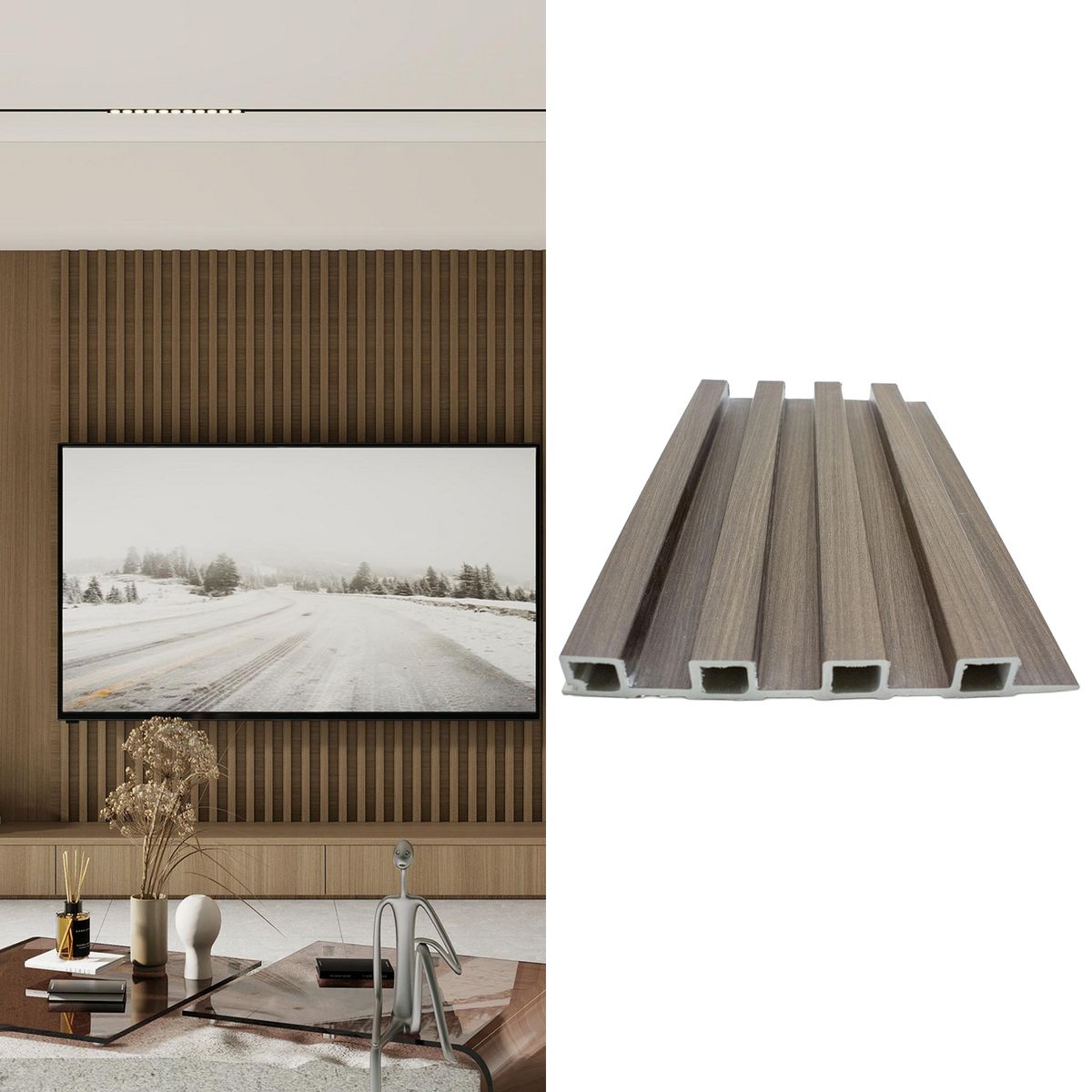 KLIPEN - Revestimiento SPC Muro Decorativo Monaco 15.5x0.9 cm Gris 2.61 m2