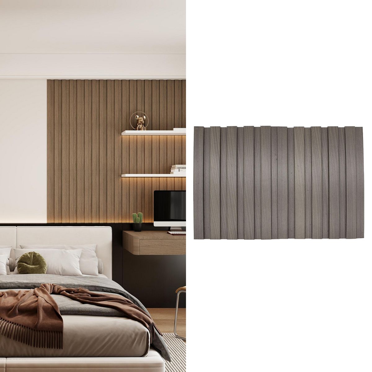 KLIPEN - Revestimiento SPC Muro Decorativo Monaco 15.5x1.8 cm Café 2.61 m2