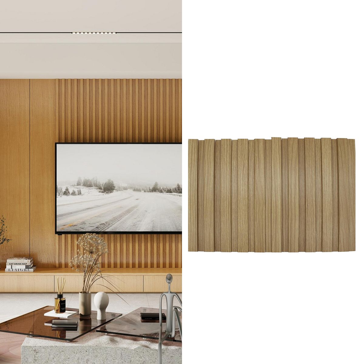 KLIPEN - Revestimiento SPC Muro Decorativo Monaco 15.5x1.8 cm Café 2.61 m2