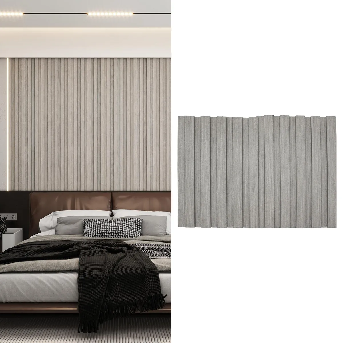 KLIPEN - Revestimiento SPC Muro Decorativo Monaco 15.5x0.9 cm Gris 2.61 m2