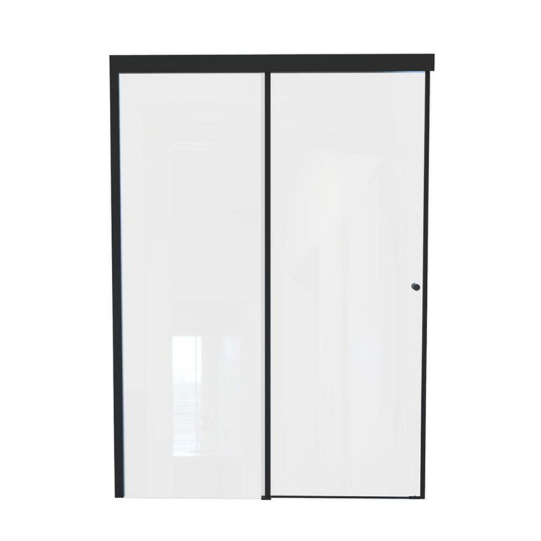 Mampara corredera de 8 mm 120x185 cm negro mate