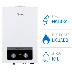 MIDEA - Calefón Gas Licuado 10 Litros Tiro Natural Ionizado