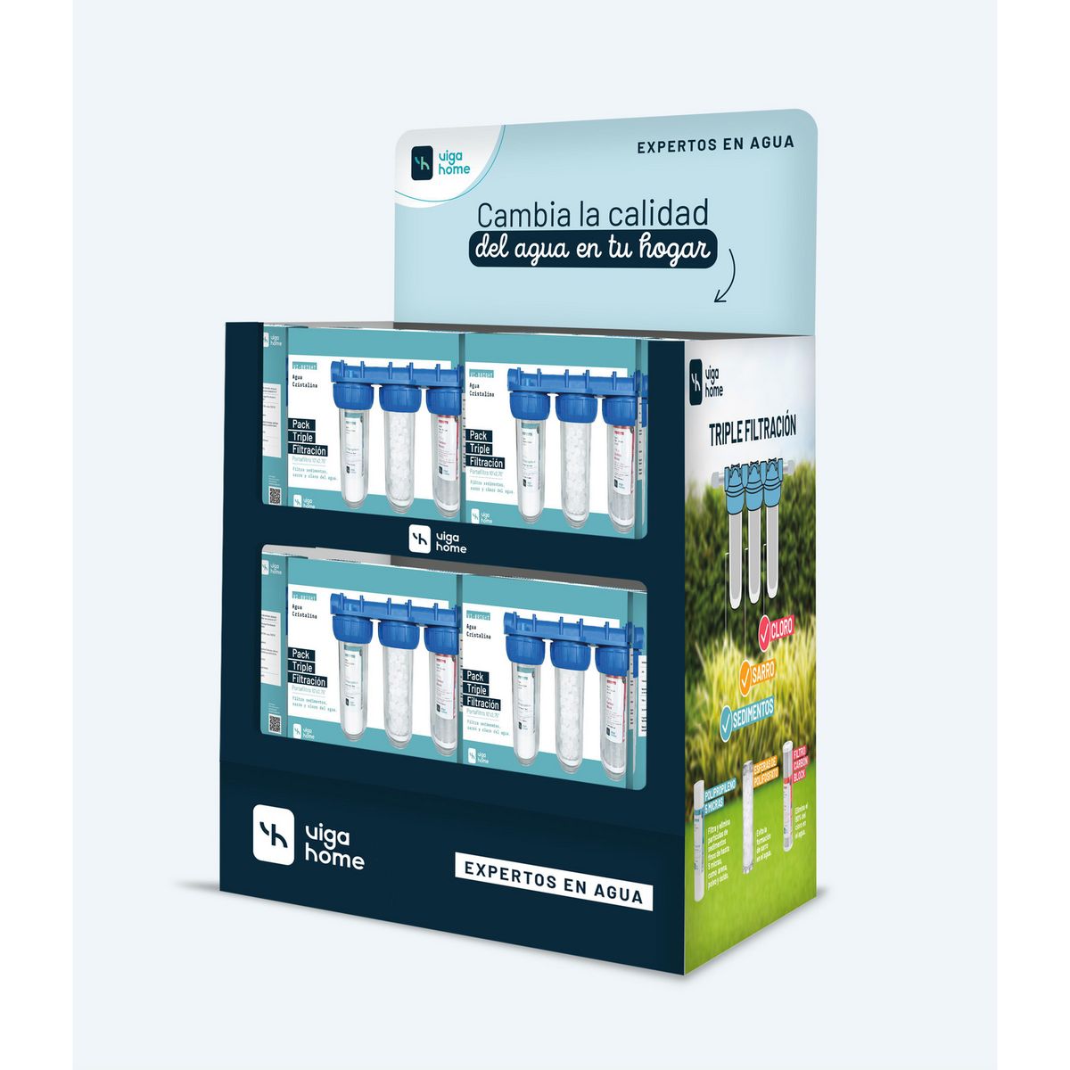 Pack filtro triple antisarro carbon block sedimentos, marca VIGAHOME - Foto Principal