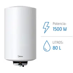 MIDEA - Termo con Wifi Eléctrico 80 Litros 1500 W de Muro