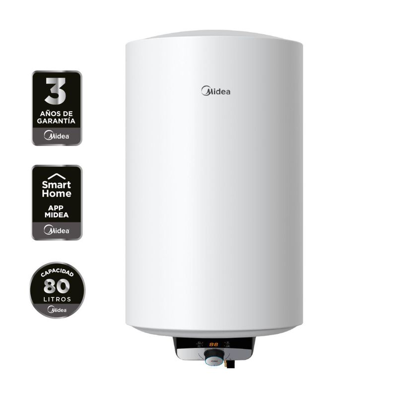 MIDEA - Termo con Wifi Eléctrico 80 Litros 1.4 kW de Muro