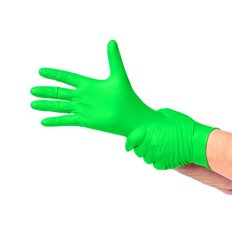 TOPSAFE - Guante Nitrilo Texturizado Verde 8,0 grs talla L