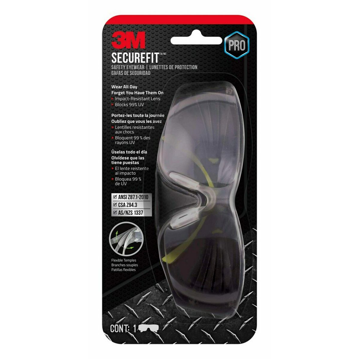 3M - Lente Secure Fit 400 espejado anti rayadira anti empañante