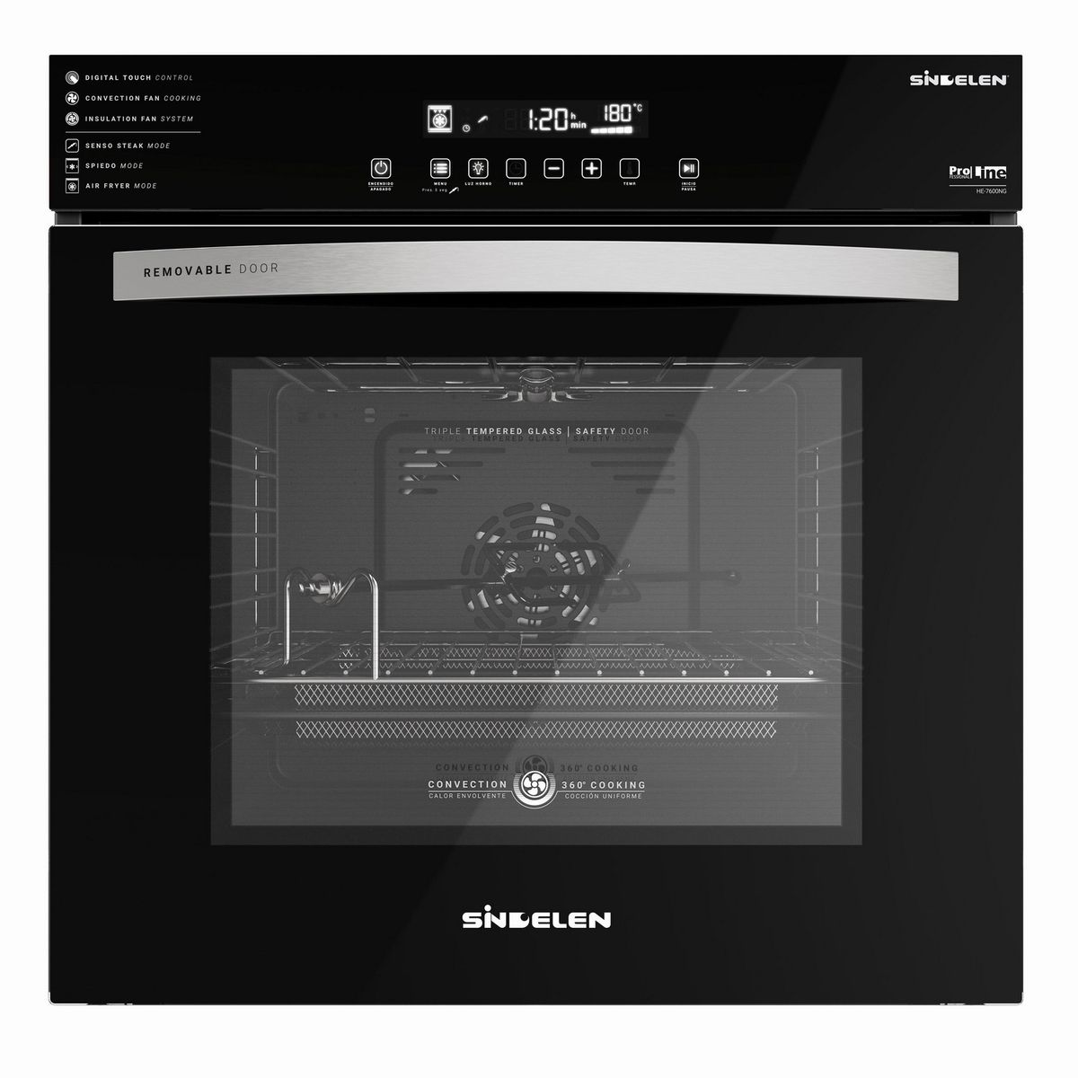 SINDELEN - Horno Eléctrica Empotrado 72 Litros HE-7600NG