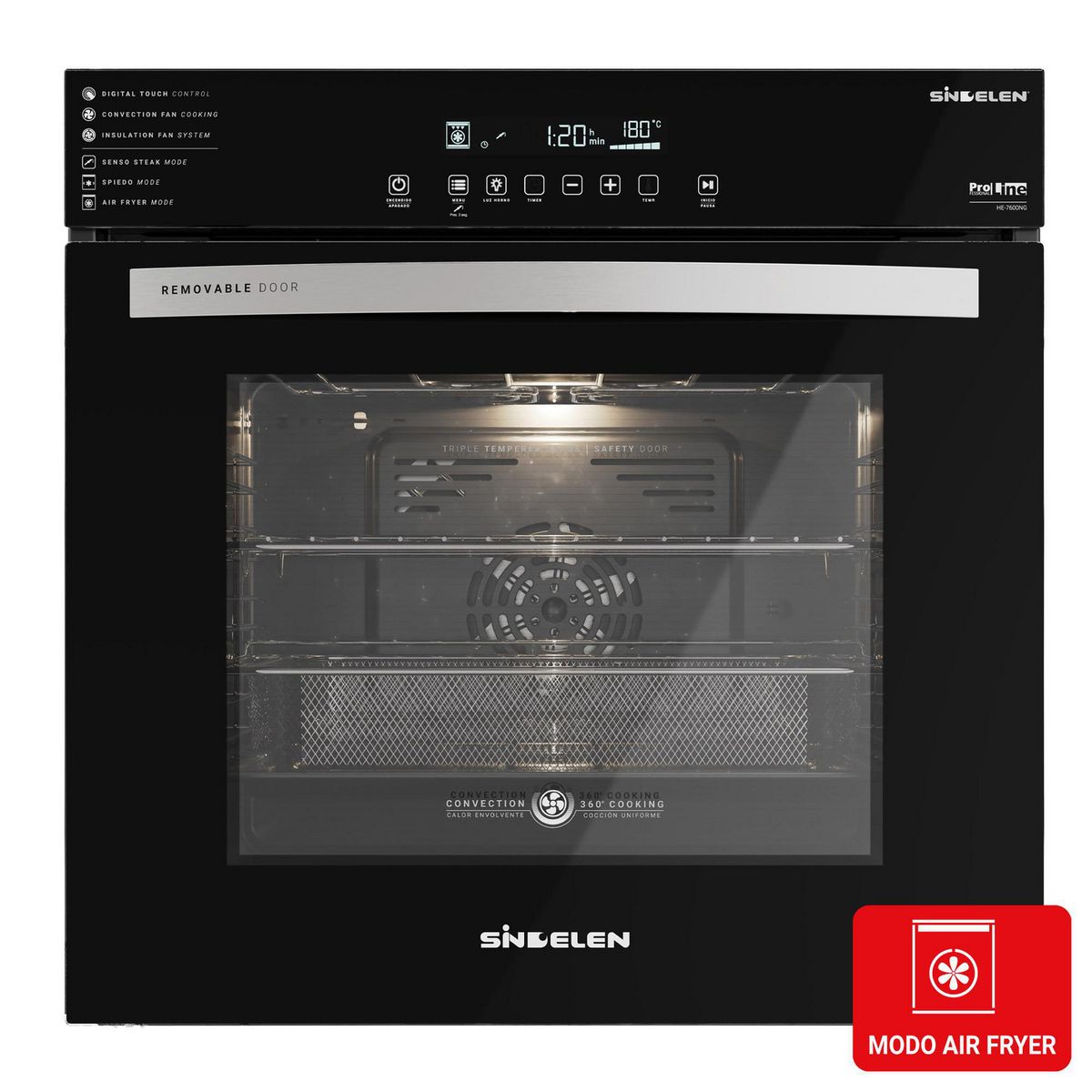 SINDELEN - Horno Eléctrica Empotrado 72 Litros HE-7600NG