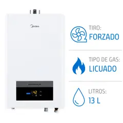 MIDEA - Calefón Gas Licuado 13 Litros Tiro Forzado Ionizado
