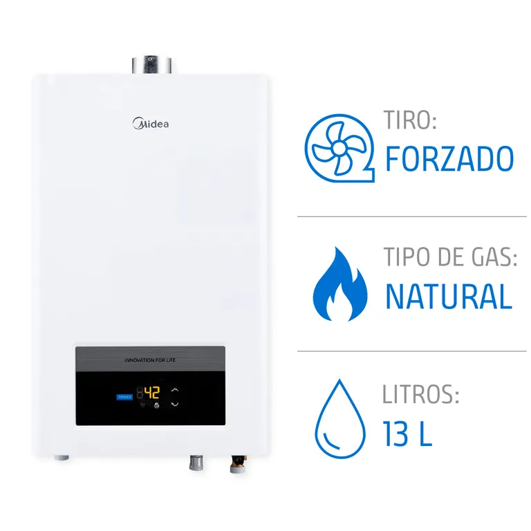 Calefont 13 Litros Gas Natural Tiro Forzado Ionizado