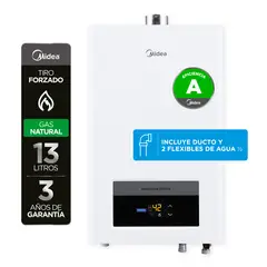 MIDEA - Calefón Gas Natural 13 Litros Tiro Forzado Ionizado