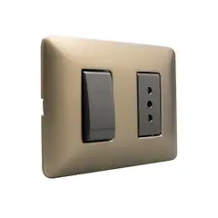 BTICINO - Placa armada 10A + Int 9/12 Titanio Matix