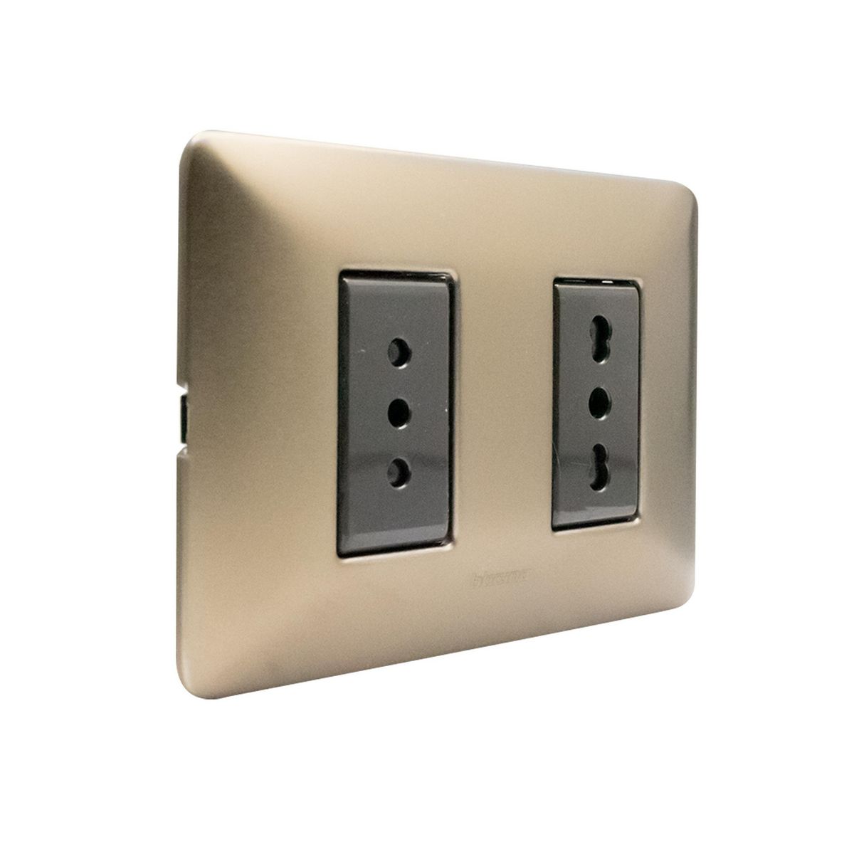 BTICINO - Placa armada 10A + 10/16A Titanio Matix