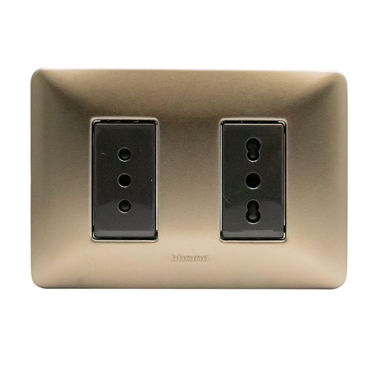 BTICINO - Placa armada 10A + 10/16A Titanio Matix