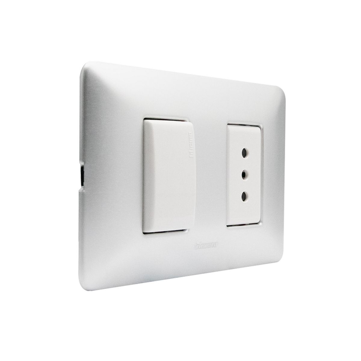 BTICINO - Placa armada 10A + Int 9/12 Aluminio Matix