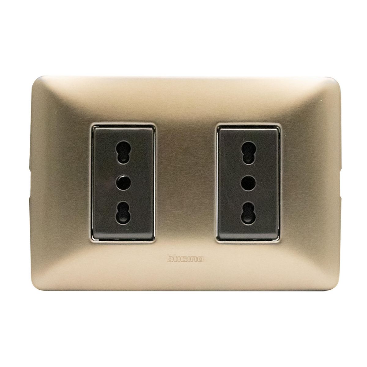 BTICINO - Placa doble 10/16A Titanio Matix