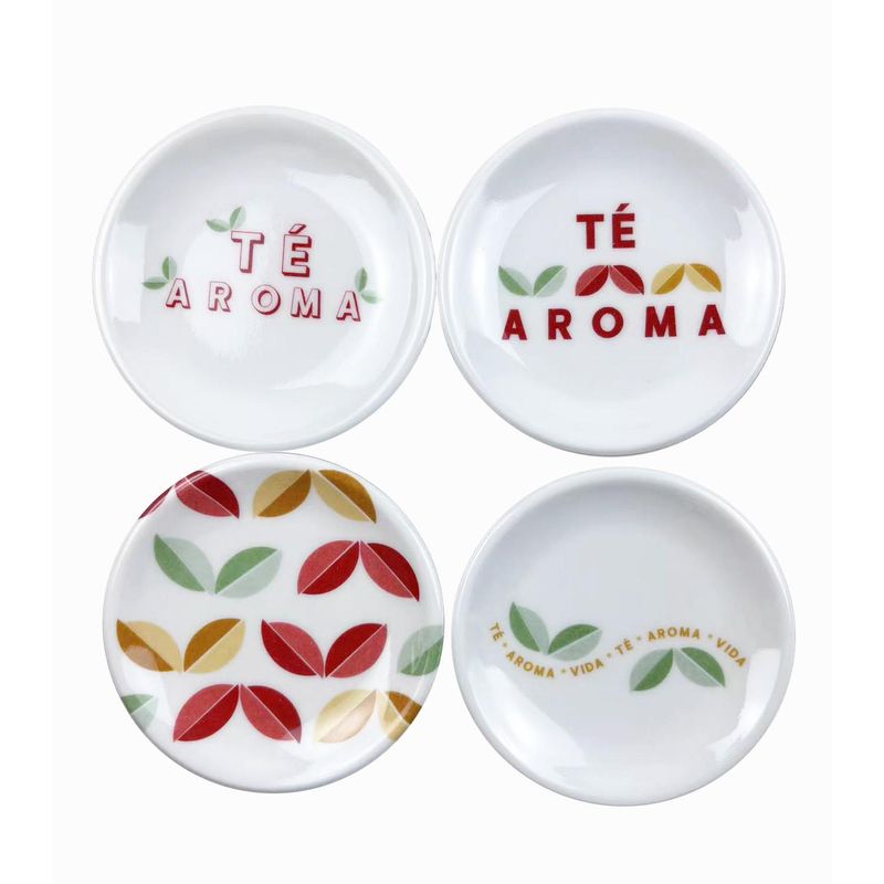 JUST HOME COLLECTION - Set Platos para Bolsas de Té 4 Piezas   Blanco