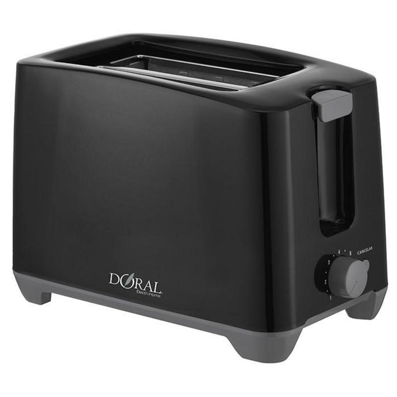 DORAL - Tostador Eléctrico 2 Rebanadas Negro Toscana