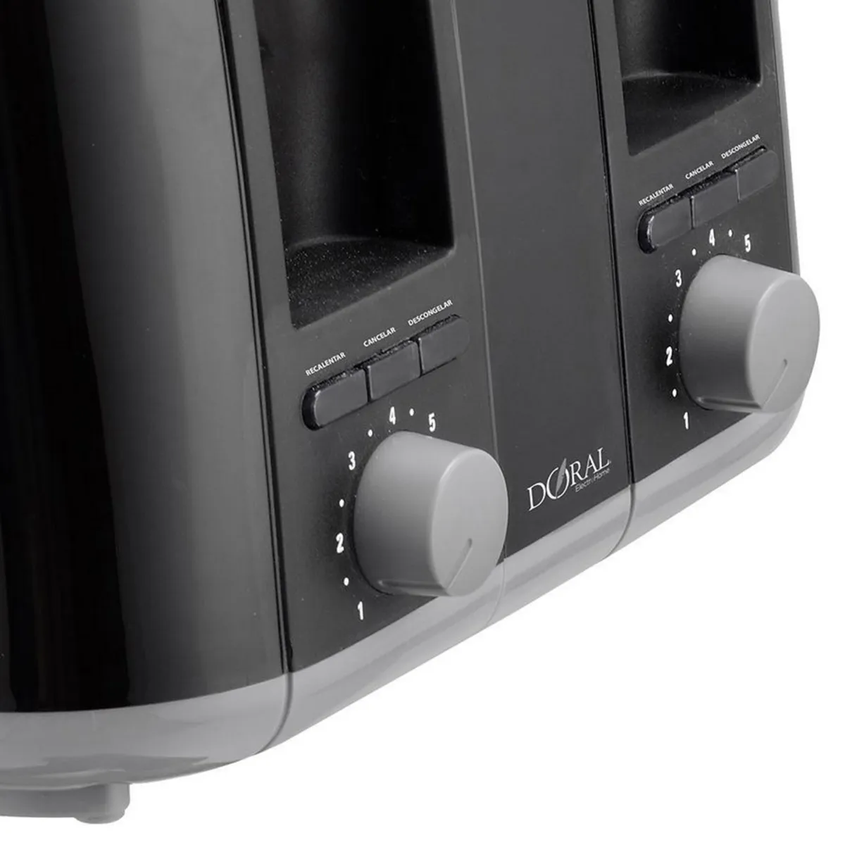 DORAL - Tostador Eléctrico 4 Rebanadas Negro Toscana