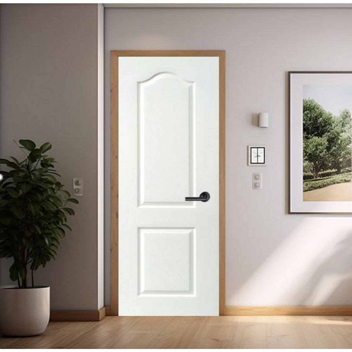 HOLZTEK - Puerta Interior HDF 2 Paneles Blanco