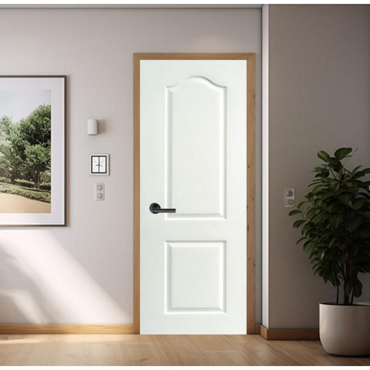HOLZTEK - Puerta Interior HDF 2 Paneles Blanco