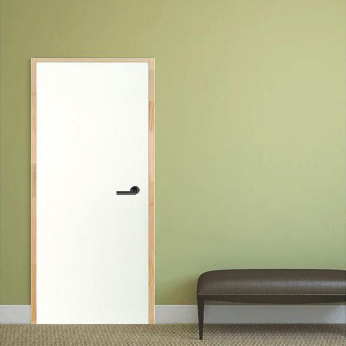 HOLZTEK - Puerta Interior MDF Precolgada Lisa Blanco Apertura Derecha