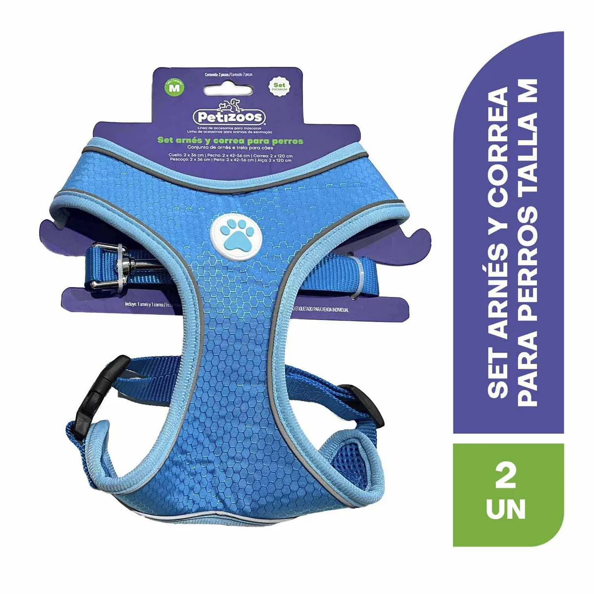 PETIZOOS - Set de arnés y correa para perros talla M