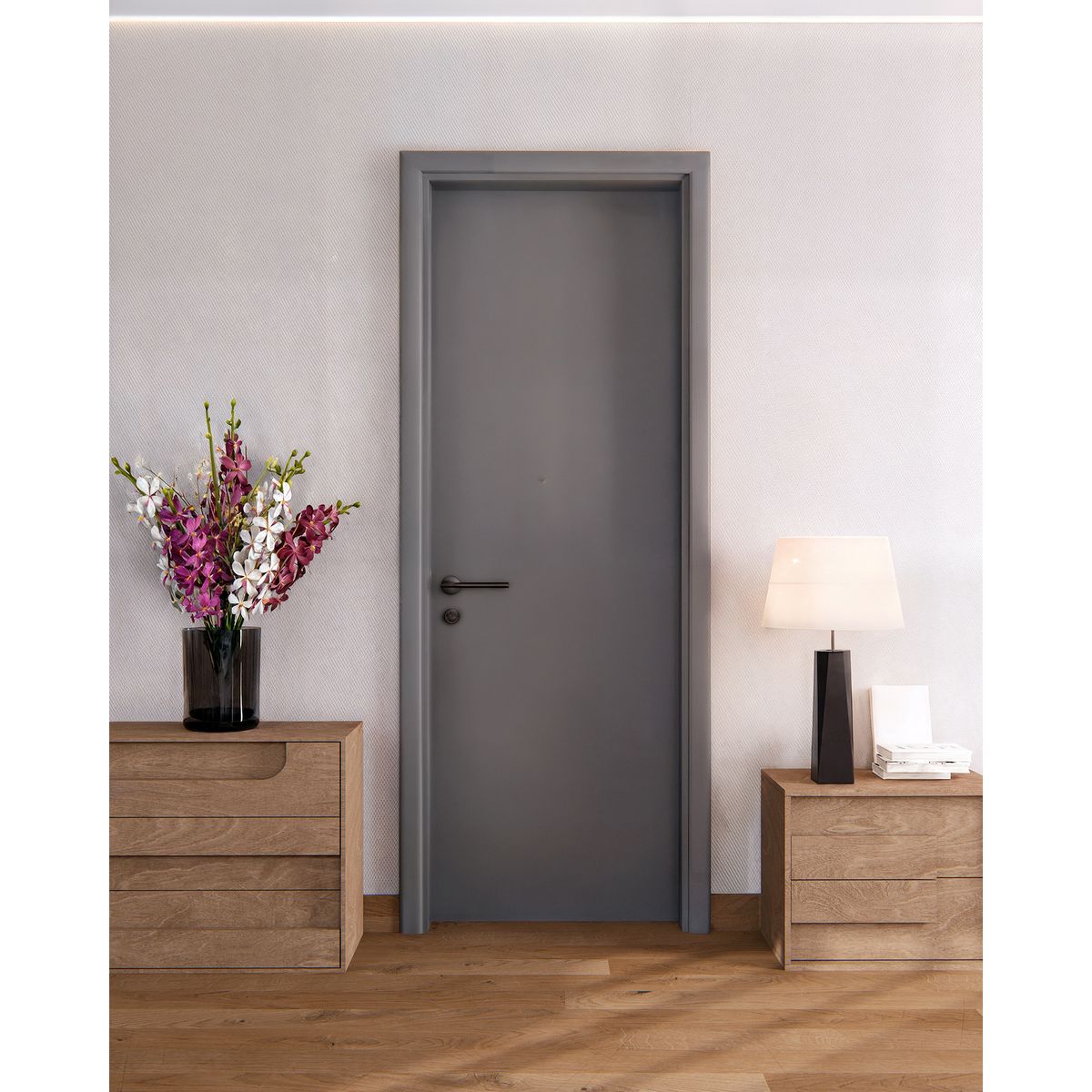 GENERICO - Puerta Interior MDF Con Recubrimiento Flexilam Color Gris 80x210