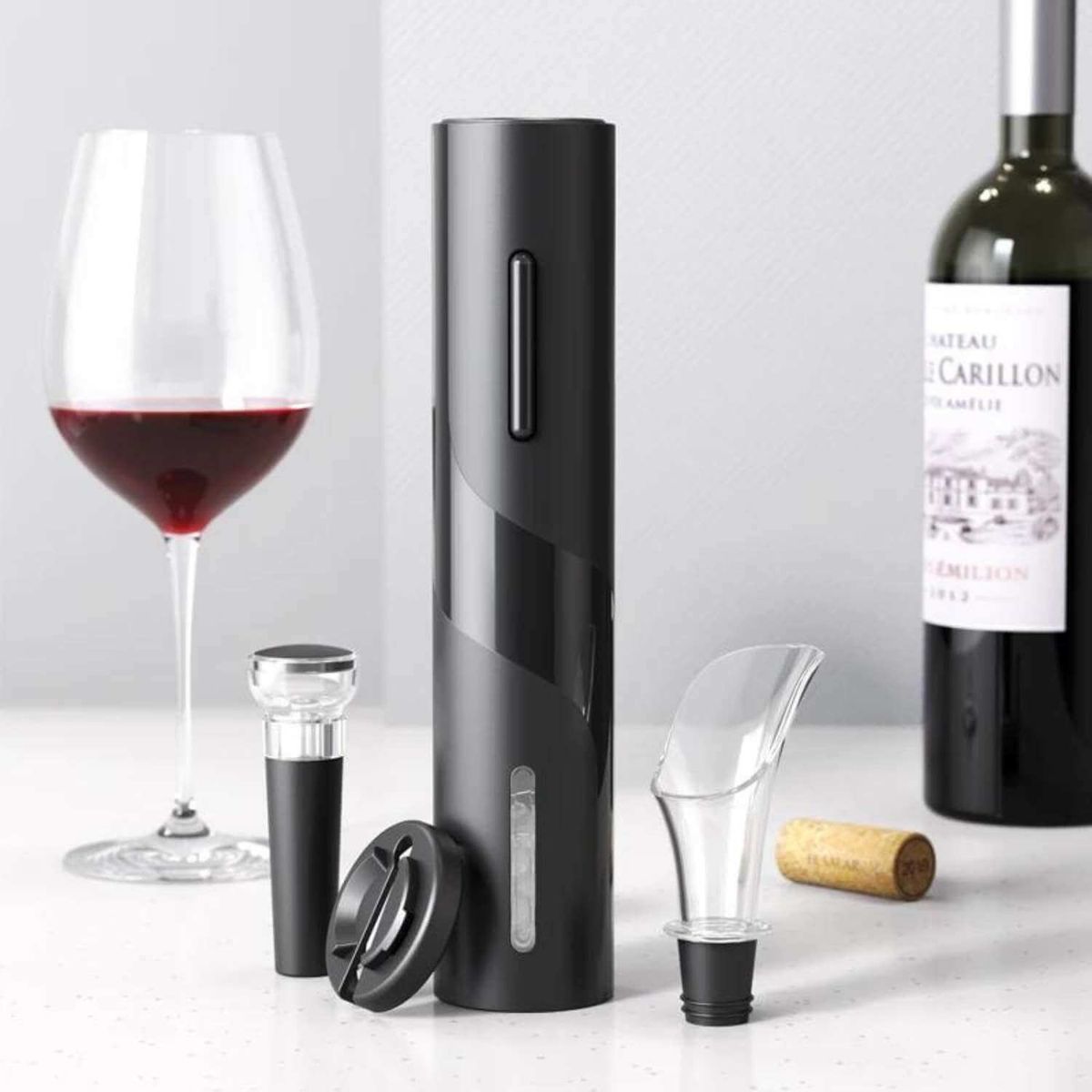 IMPORTADORA USA - Descorchador de vino automático con 3 accesorios
