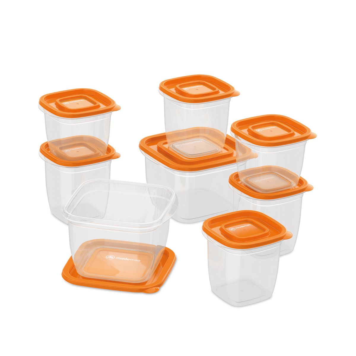 MADEMSA - Set 8 Contenedores Plástico 300 ml