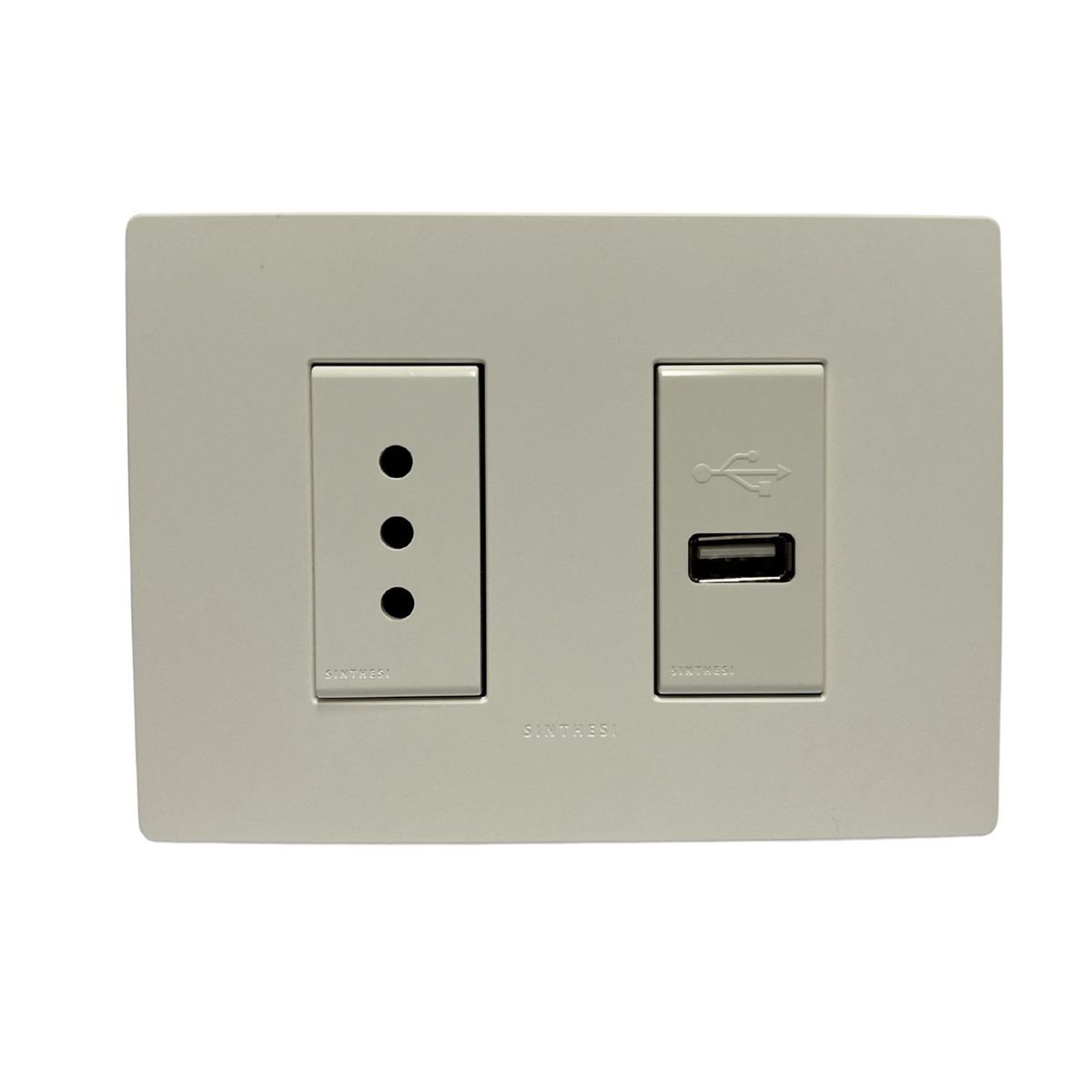 SINTHESI - Enchufe 10A + USB armado S32 blanco