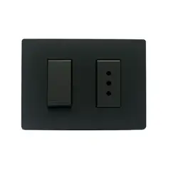 SINTHESI - Interruptor 9/12 + Enchufe 10A Armado S33 Noir
