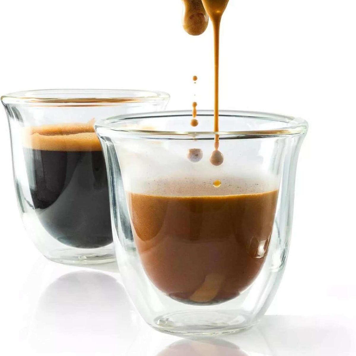 IMPORTADORA USA - Set 6 Mug Doble Pared 40 ml Vidrio Espresso Transparente