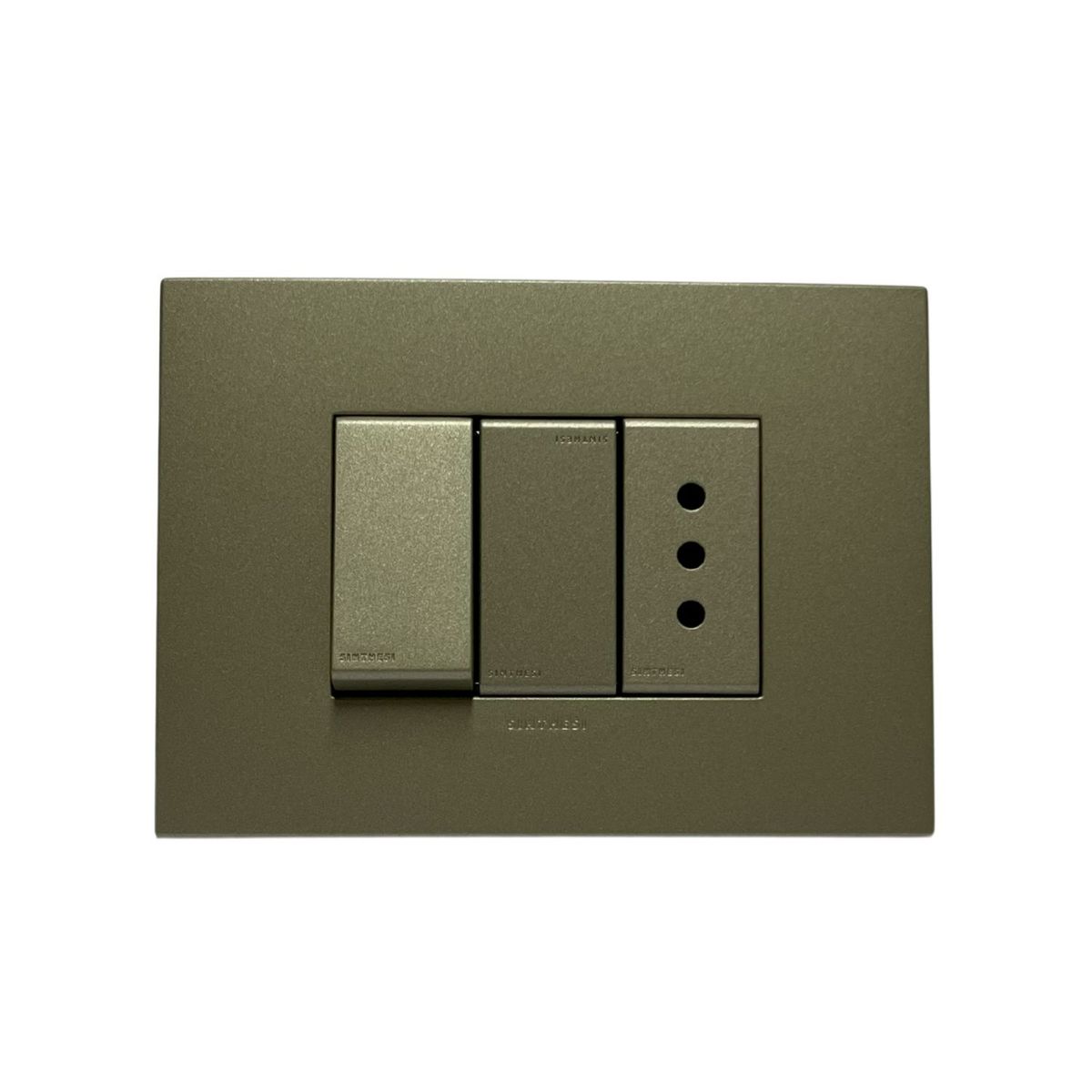 SINTHESI - Interruptor 9/12 + enchufe 10A armado S44 arena